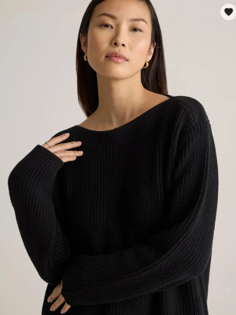 Quince Women's 100% Organic Cotton Fisherman Boatneck Sweater, Size M